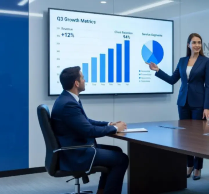 Consulting session taking place in a modern workplace
