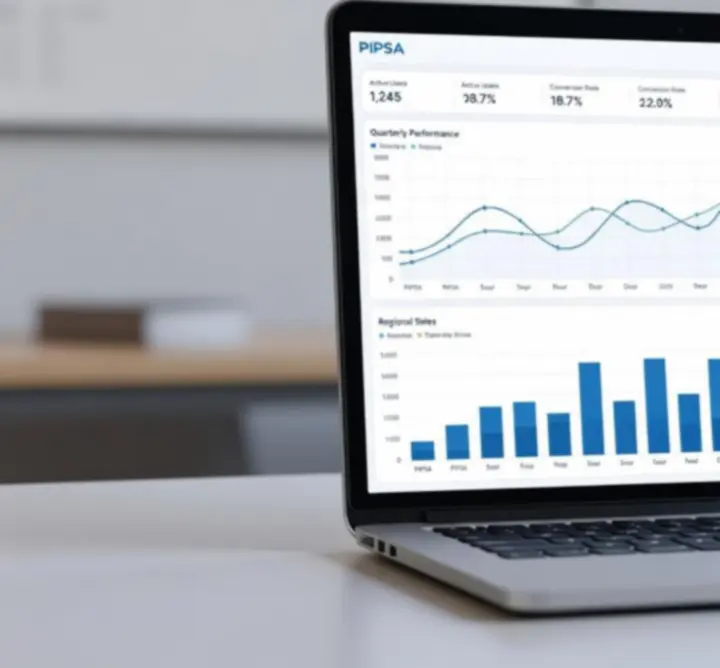 Example of a software dashboard interface designed by PIPSA SOFTWARE LTD